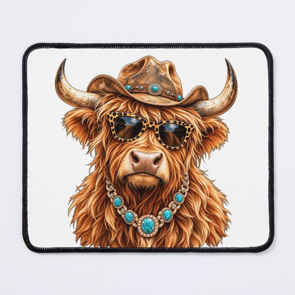 Item preview, Glam Highland Cow Western Cowgirl Leopard Glasses Rhinestone Jewelry designed and sold by 76Valeria.