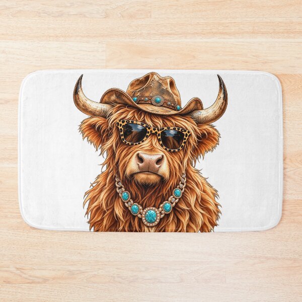Item preview, Glam Highland Cow Western Cowgirl Leopard Glasses Rhinestone Jewelry designed and sold by 76Valeria.