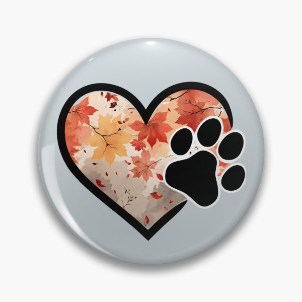 Item preview, Autumn leaves heart with paw print border designed and sold by 247DesignStudio.