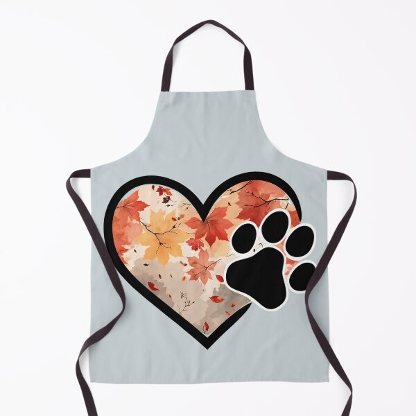 Item preview, Autumn leaves heart with paw print border designed and sold by 247DesignStudio.