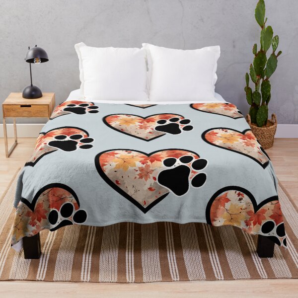 Item preview, Autumn leaves heart with paw print border designed and sold by 247DesignStudio.