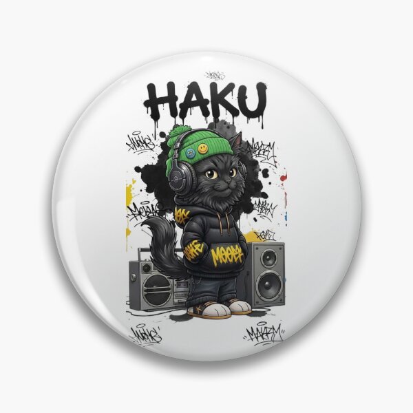Item preview, Haku Cool Hip Hop Black Cat Streetwear Graffiti  designed and sold by PetalsPaws.