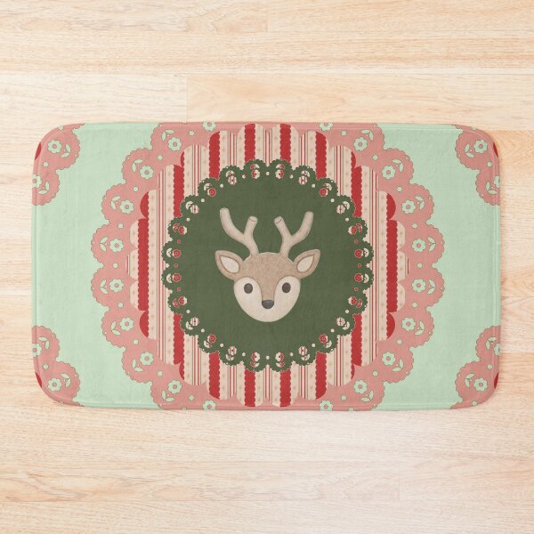 Item preview, Rustic Golden Reindeer with Decorative Lace Christmas Art designed and sold by Liberarteprint.