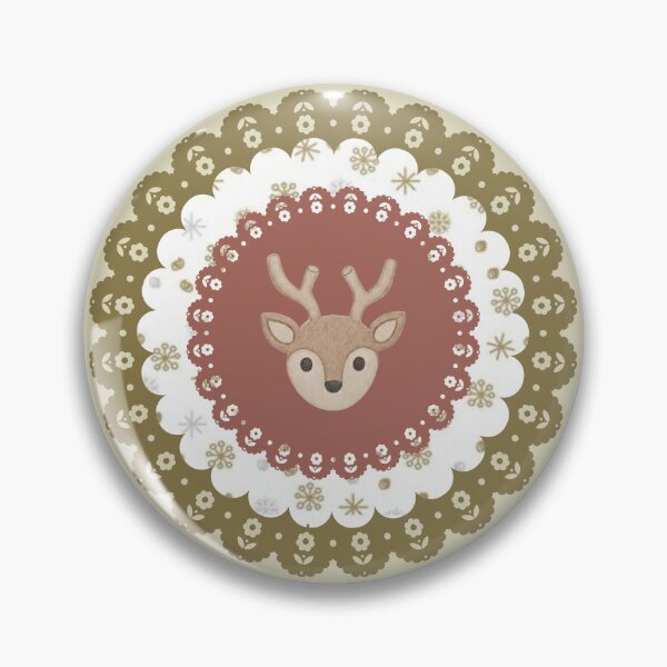 Item preview, Copy of Rustic Golden Brown Reindeer Vintage Lace Christmas Ornament Art designed and sold by Liberarteprint.