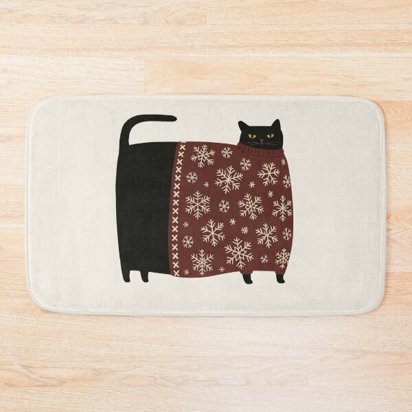 Item preview, Cozy Black Cat in a Winter Sweater designed and sold by Toti Twinkle.