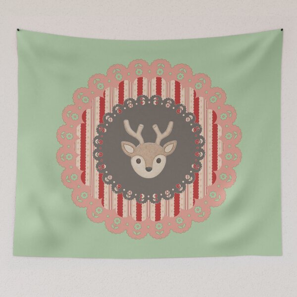 Item preview, Warm Earthy Tones Reindeer Holiday Ornament Design designed and sold by Liberarteprint.