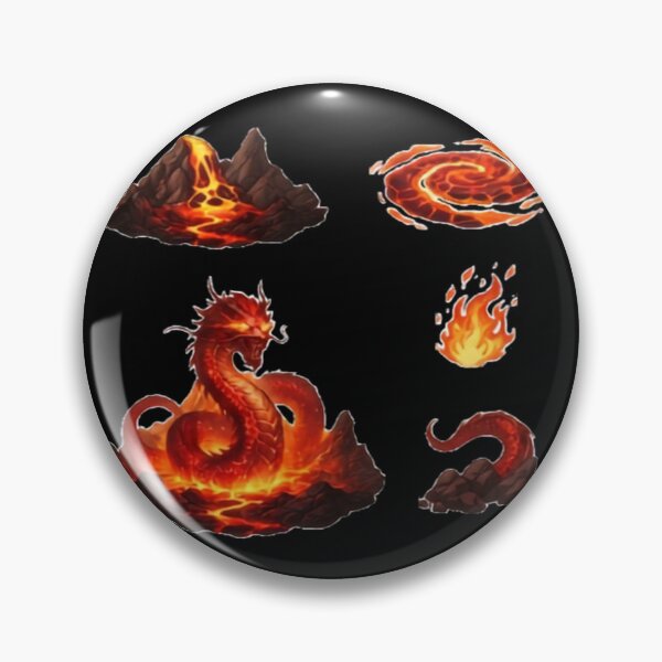 Item preview, Volcanic Lava Fire Dragon Sticker Art designed and sold by Ammeluk.