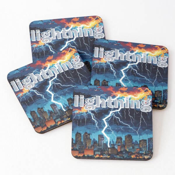 Item preview, Neon Lightning Storm Over City Skyline designed and sold by Thelic1977.