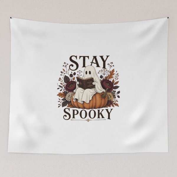 Item preview, Stay Spooky Vintage Ghost Reader Autumn Art designed and sold by Créative touche .