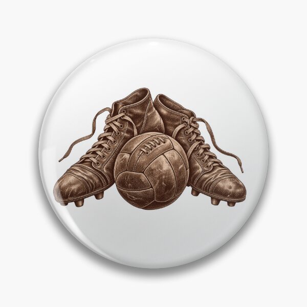 Item preview, Vintage Leather Football Boots Ball Engraving Illustration designed and sold by DriftcoreStudio.