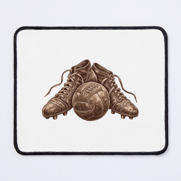 Item preview, Vintage Leather Football Boots Ball Engraving Illustration designed and sold by DriftcoreStudio.