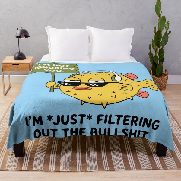 Item preview, Funny Pufferfish Filtering Out The Bullshit Meme Quote designed and sold by Amir Faysal.