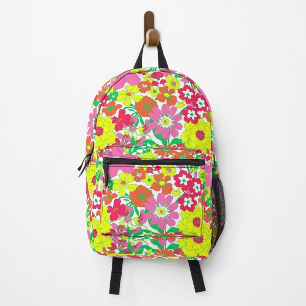 Item preview, Retro Mushroom Floral in White + Neon designed and sold by YesterdayColl.