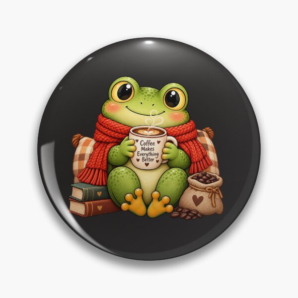 Item preview, Cute Coffee Frog – Cozy Caffeine Lover designed and sold by Morty'sArt.