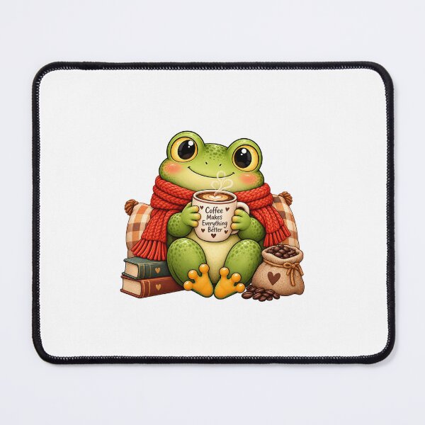 Item preview, Cute Coffee Frog – Cozy Caffeine Lover designed and sold by Morty'sArt.