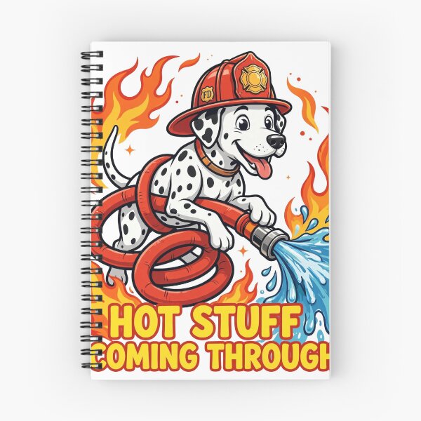 Item preview, Hot Stuff Coming Through Dalmatian Firefighter T-Shirt designed and sold by ApparelOutpost.