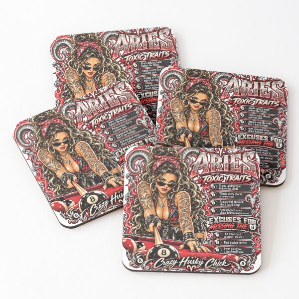 Item preview, Aries Pool Player Toxic Traits & 8 Ball Excuses | Crazy Husky Chick designed and sold by Crazyhuskychick.