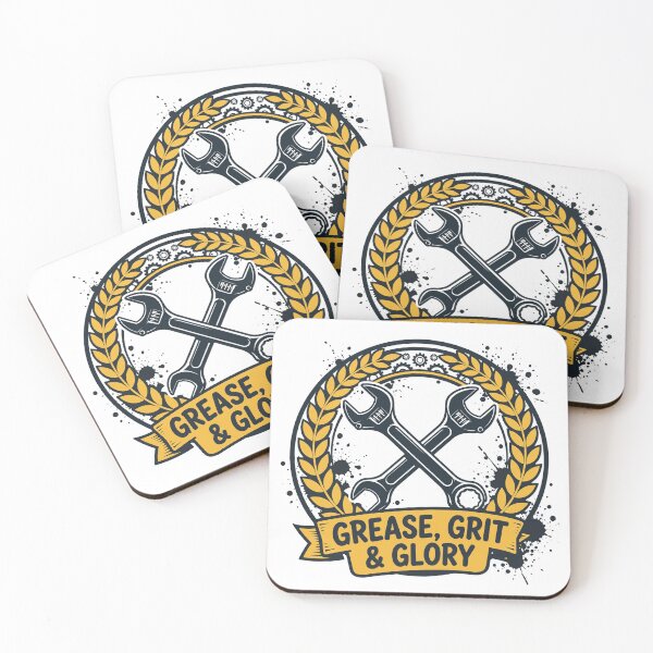 Item preview, Grease Grit and Glory Mechanic Wrench Badge T-Shirt designed and sold by ApparelOutpost.