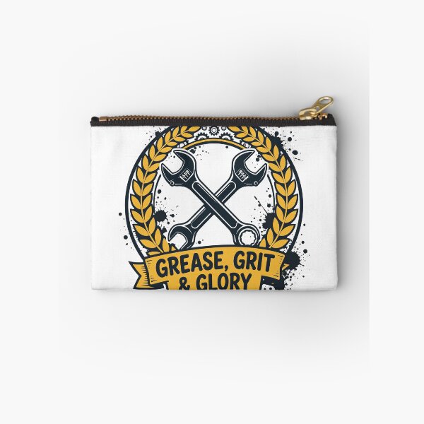 Item preview, Grease Grit and Glory Mechanic Wrench Badge T-Shirt designed and sold by ApparelOutpost.