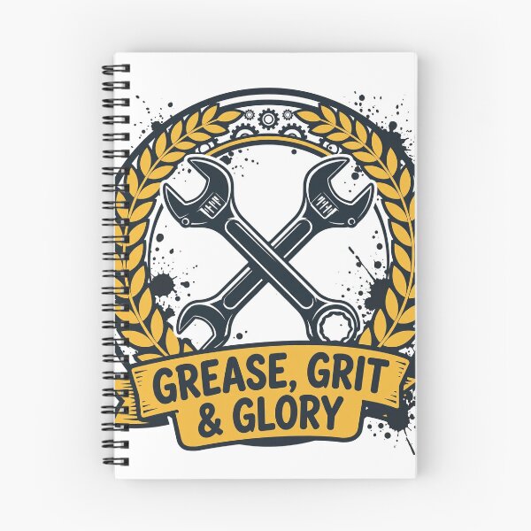Item preview, Grease Grit and Glory Mechanic Wrench Badge T-Shirt designed and sold by ApparelOutpost.
