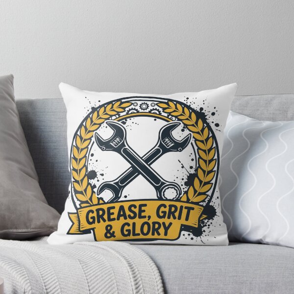 Item preview, Grease Grit and Glory Mechanic Wrench Badge T-Shirt designed and sold by ApparelOutpost.