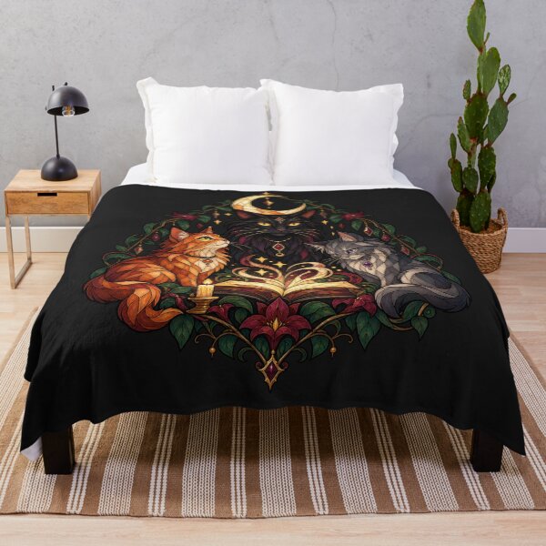 Item preview, Witchy Reading Cat Coven Gothic Stained Glass Art designed and sold by AmiGraph.