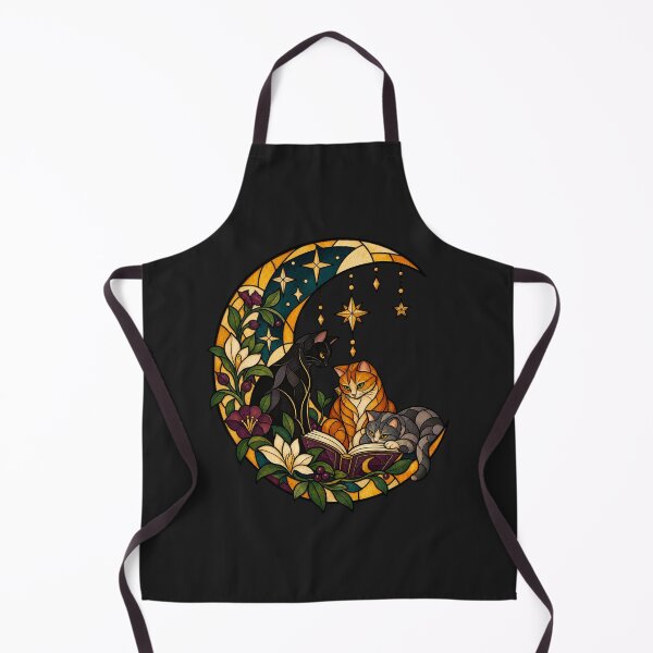 Item preview, Witchy Reading Cats Gothic Stained Glass Art designed and sold by AmiGraph.