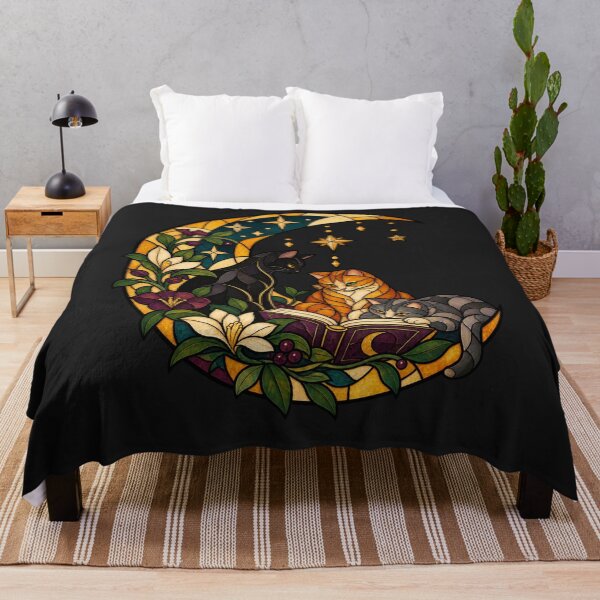 Item preview, Witchy Reading Cats Gothic Stained Glass Art designed and sold by AmiGraph.