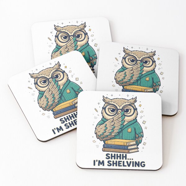 Item preview, Shhh I'm Shelving Funny Librarian Owl T-Shirt designed and sold by ApparelOutpost.