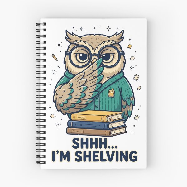 Item preview, Shhh I'm Shelving Funny Librarian Owl T-Shirt designed and sold by ApparelOutpost.
