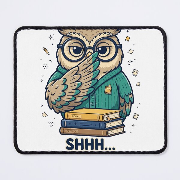 Item preview, Shhh I'm Shelving Funny Librarian Owl T-Shirt designed and sold by ApparelOutpost.