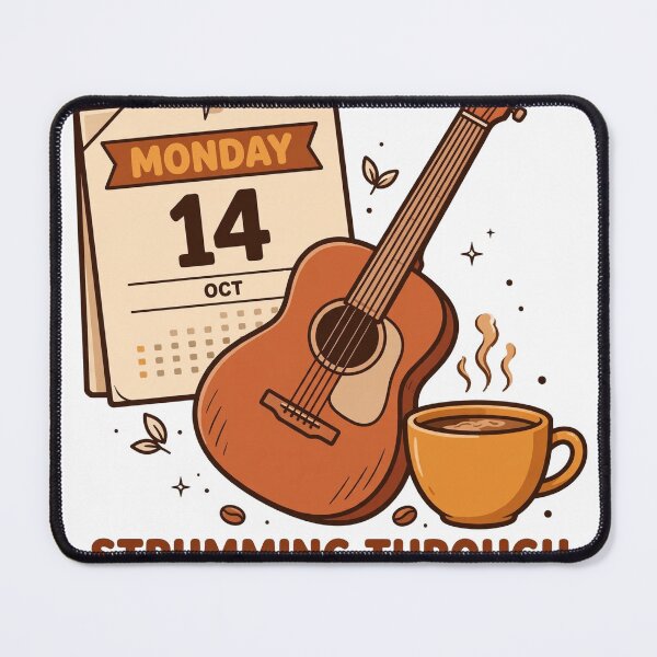 Item preview, Strumming Through Monday Funny Guitar Player T-Shirt designed and sold by ApparelOutpost.