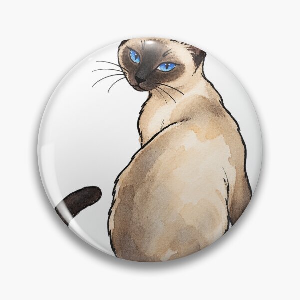 Item preview, Graceful Siamese Cat with Blue Eyes Watercolor designed and sold by Jessie's Palette.