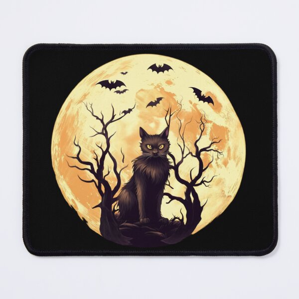 Item preview, Moonlit Black Cat – Halloween Full Moon Design designed and sold by MyMerryMary.
