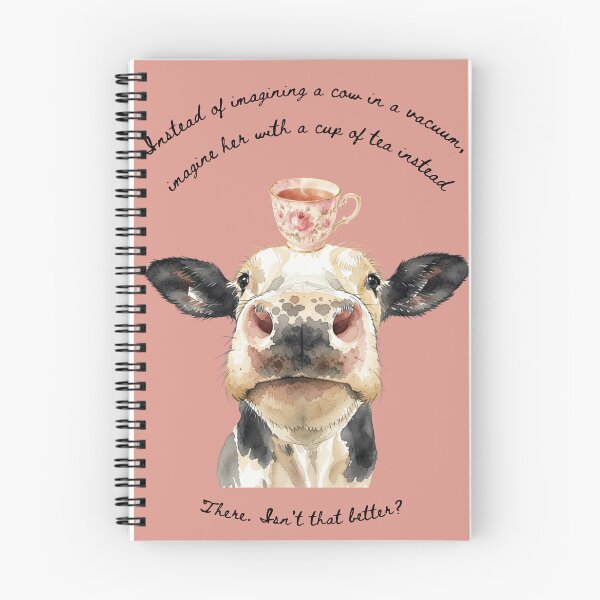 Item preview, Cow In A Vacuum Tea Physics Humor Cottagecore Art designed and sold by The Lady Goblin's Goods.