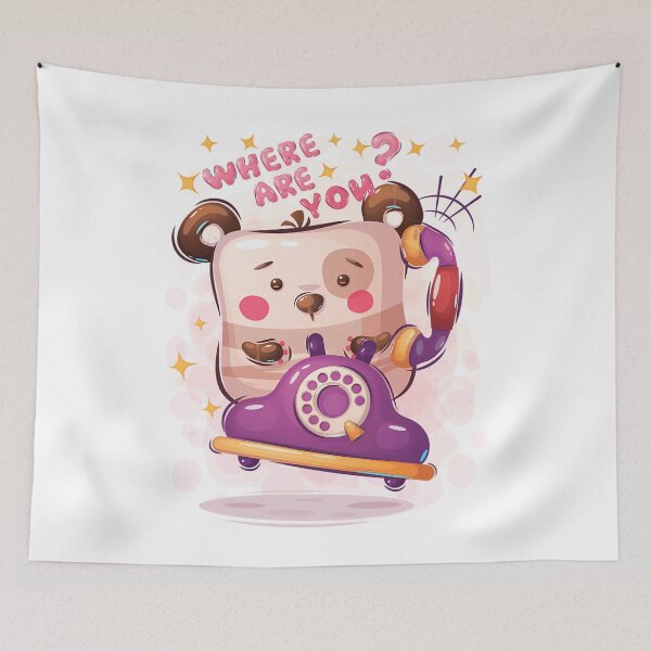 Item preview, Cute Kawaii Panda Calling On Retro Phone - Sweet Where Are You Bear Graphic designed and sold by EleanorSessions.