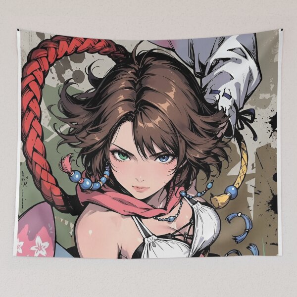 Item preview, Mystic Shrine Maiden – Colorful Floral Fantasy Girl Japanese Inspired Art designed and sold by Dyan4.