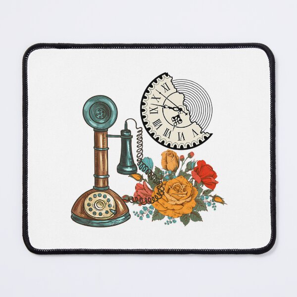 Item preview, Vintage Telephone Clock And Bucket Of Flowers designed and sold by EleanorSessions.