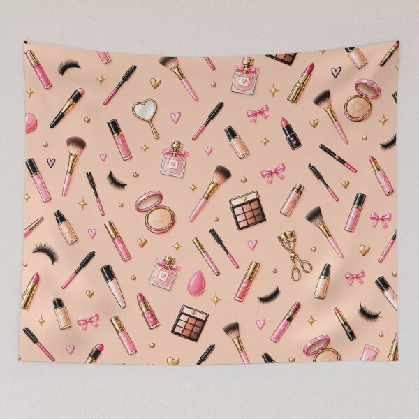 Item preview, Makeup Artist Essentials – Pink & Gold Cosmetics Pattern designed and sold by HO•Designs.