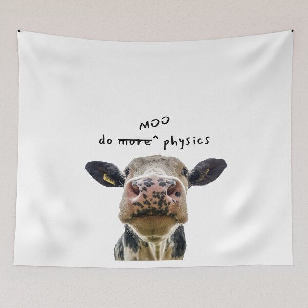 Item preview, Do Moo Physics Funny Cow Science Pun Meme designed and sold by The Lady Goblin's Goods.