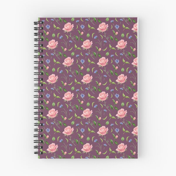 Item preview, r Pink Peonies and Blue Cornflowers on Plum Background designed and sold by White Rabbit Design .