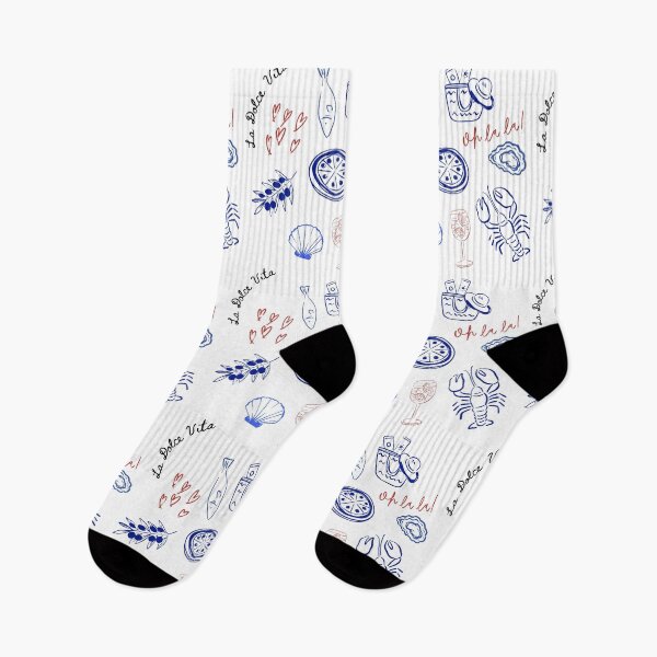 Item preview, La Dolce Vita French Riviera Italian Summer Pattern White designed and sold by The Lady Goblin's Goods.