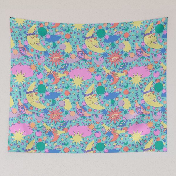 Item preview, Sweet Psychedelic Dreams in Aqua + Pastel designed and sold by YesterdayColl.