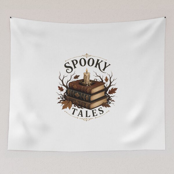 Item preview, Spooky Tales Vintage Autumn Books And Candle Art designed and sold by Créative touche .