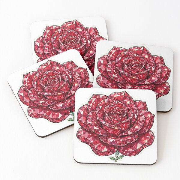 Item preview, Red Rose Crystal Sticker - Ruby Diamond Flower designed and sold by Crystal Critters .