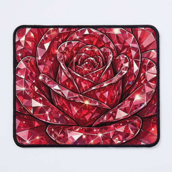 Item preview, Red Rose Crystal Sticker - Ruby Diamond Flower designed and sold by FineLineBotanical .