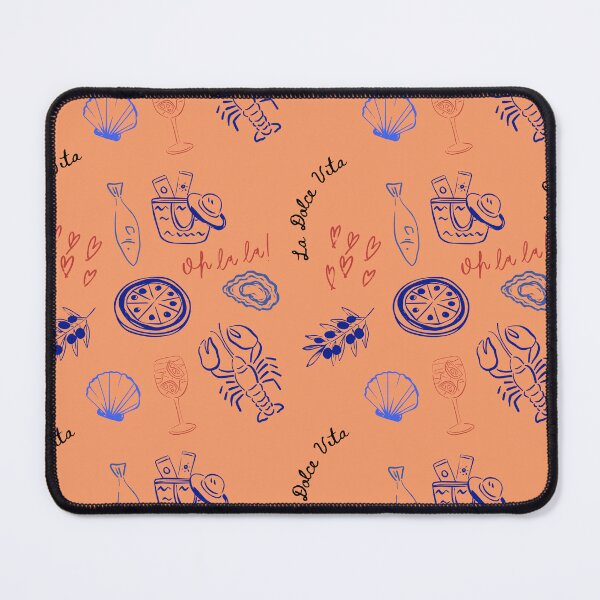 Item preview, La Dolce Vita French Riviera Italian Summer Pattern Orange designed and sold by The Lady Goblin's Goods.