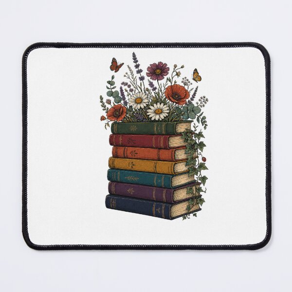 Item preview, Wildflower Book Stack Cottagecore designed and sold by MOSIDRIP™.