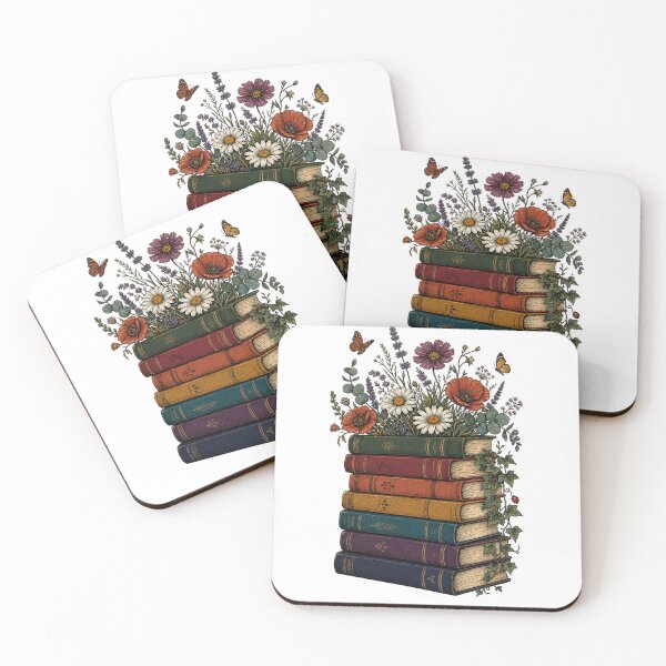 Item preview, Wildflower Book Stack Cottagecore designed and sold by MOSIDRIP™.