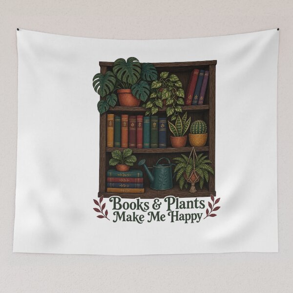Item preview, Books & Plants Happy Bookshelf designed and sold by MOSIDRIP™.